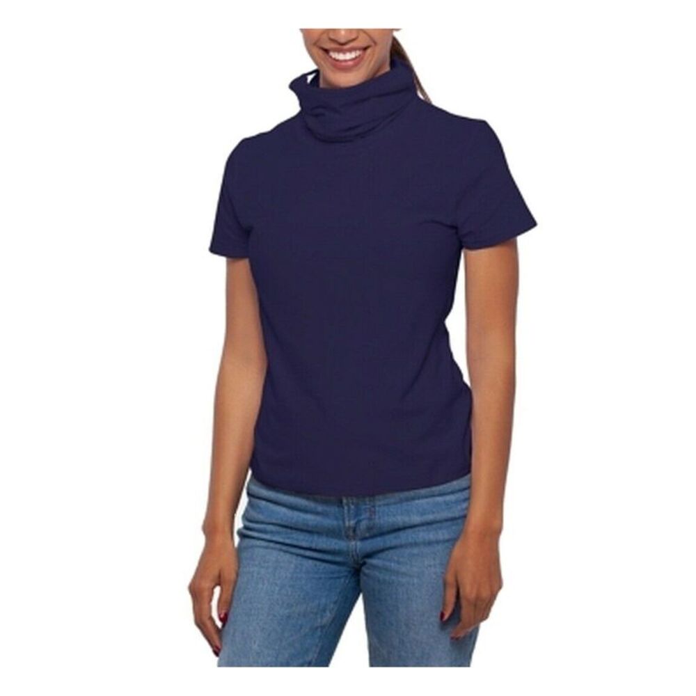 NWT BAM BY BETSY & ADAM Womens Navy Stretch Short Sleeve Wear To Work Top S